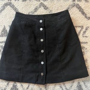Black suede mini skirt